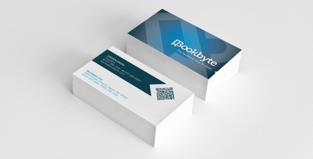 Bookbyte’s new business cards include a scan-able QR code.