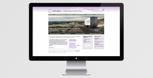 Core Logistics redesigned website homepage