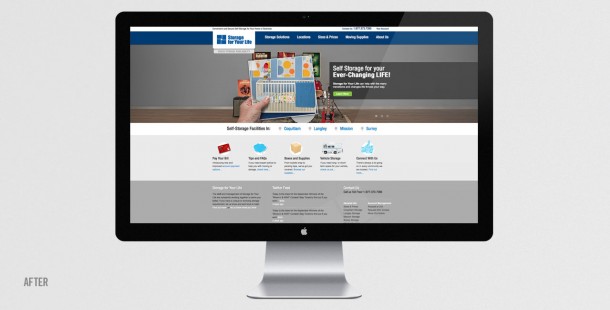 Storage For Your Life’s website after redesign and repositioning.