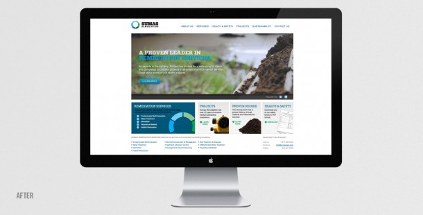 Sumas Remediation’s website after the redesign.