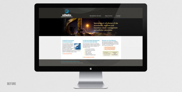 Sumas Remediation’s interim website during the rebranding process.