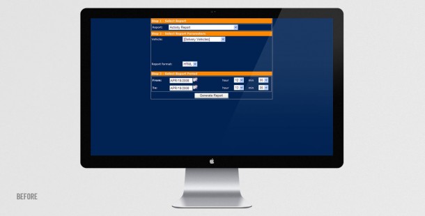 WebTech’s Quadrant system prior to release of new UI – Reporting screen.