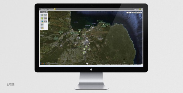 Fullscreen view of Quadrant’s Mapping feature.