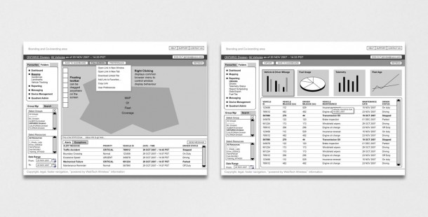 Wireframes illustrating a new dashboard UX approach.